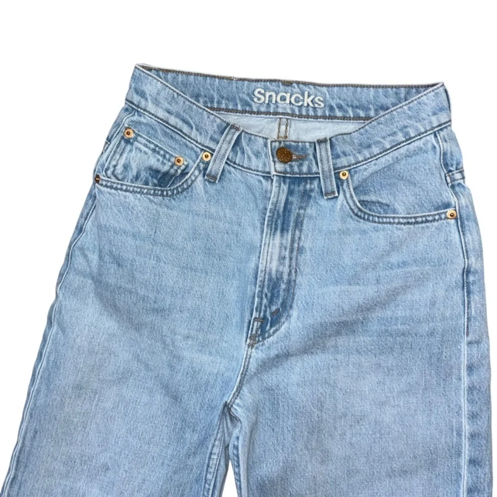 Snacks X Mother Just A Nibble Straight Leg Blue Jeans Womens 24 Western Preppy - Picture 8 of 16